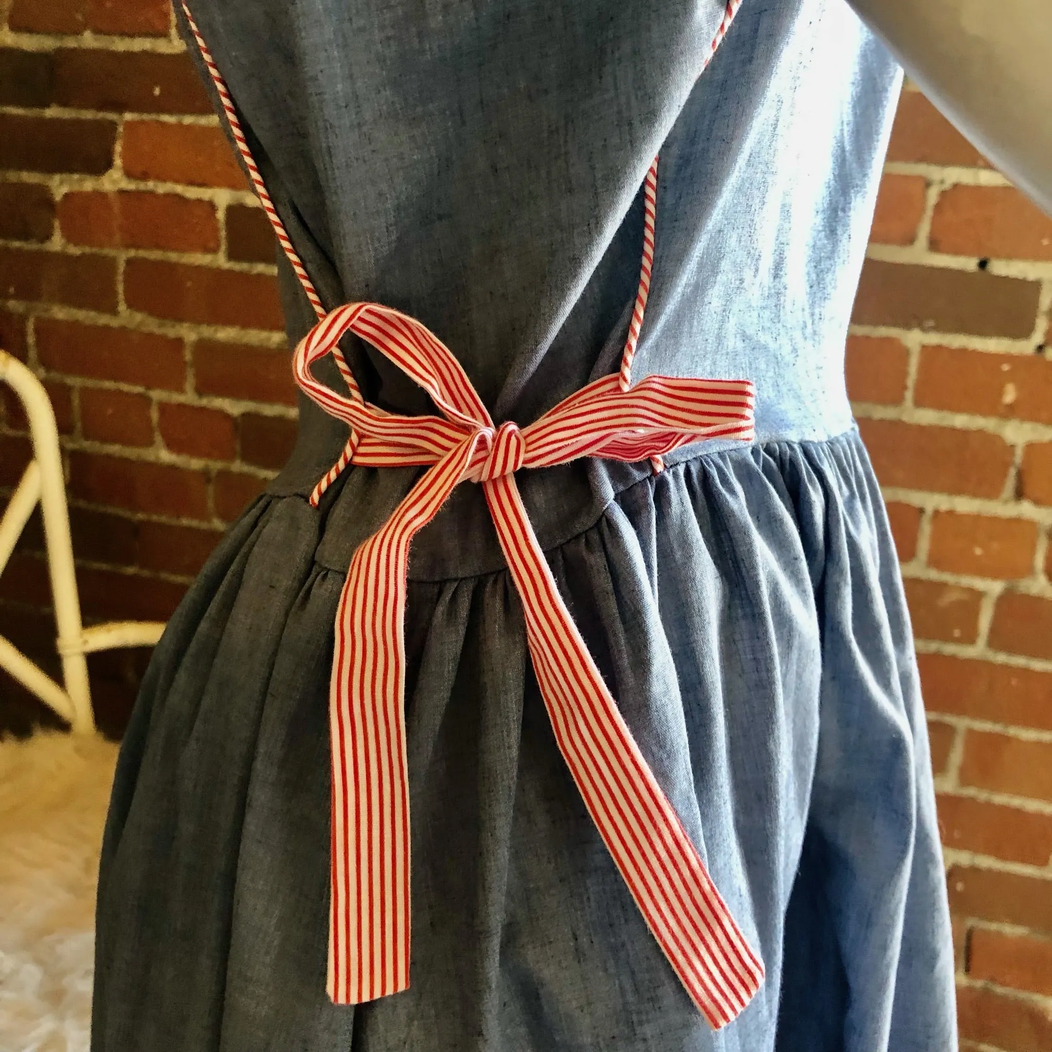 1970s Chambray Side Tie Dress