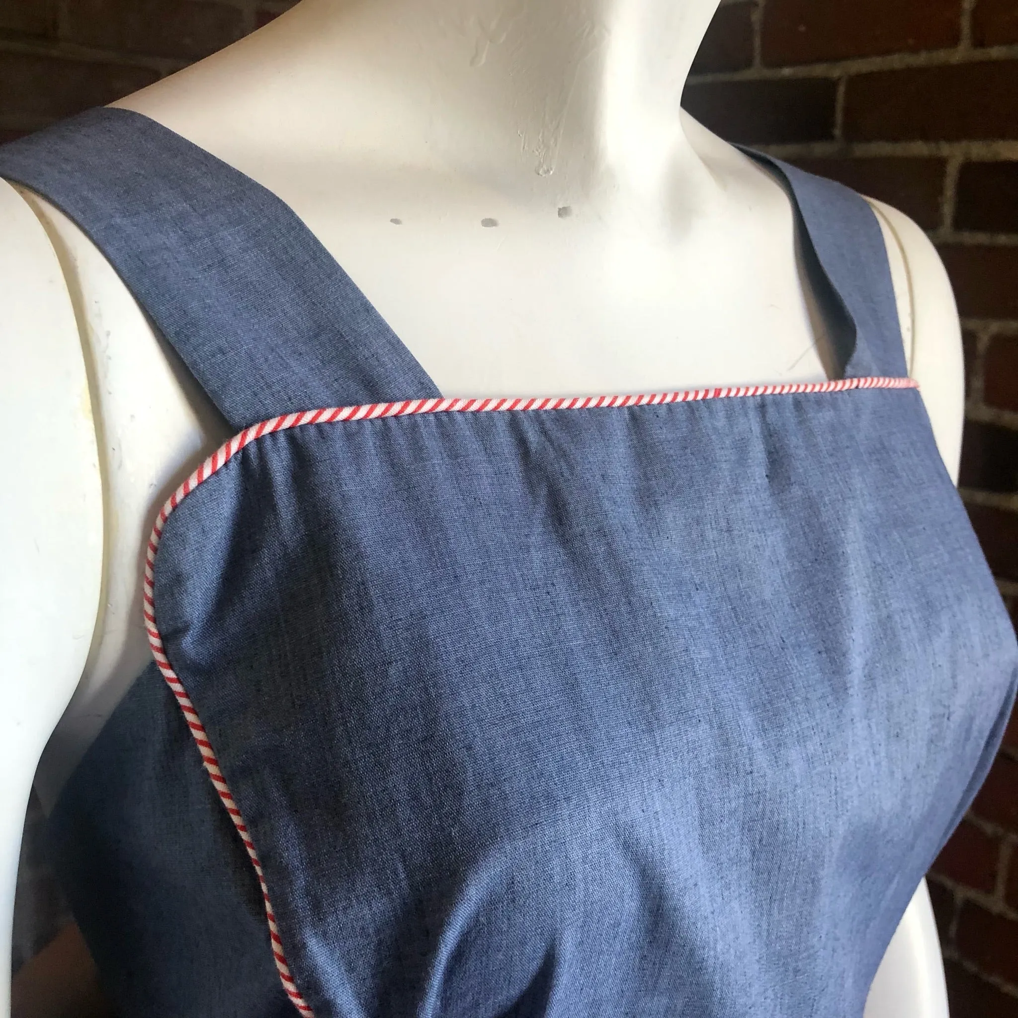 1970s Chambray Side Tie Dress