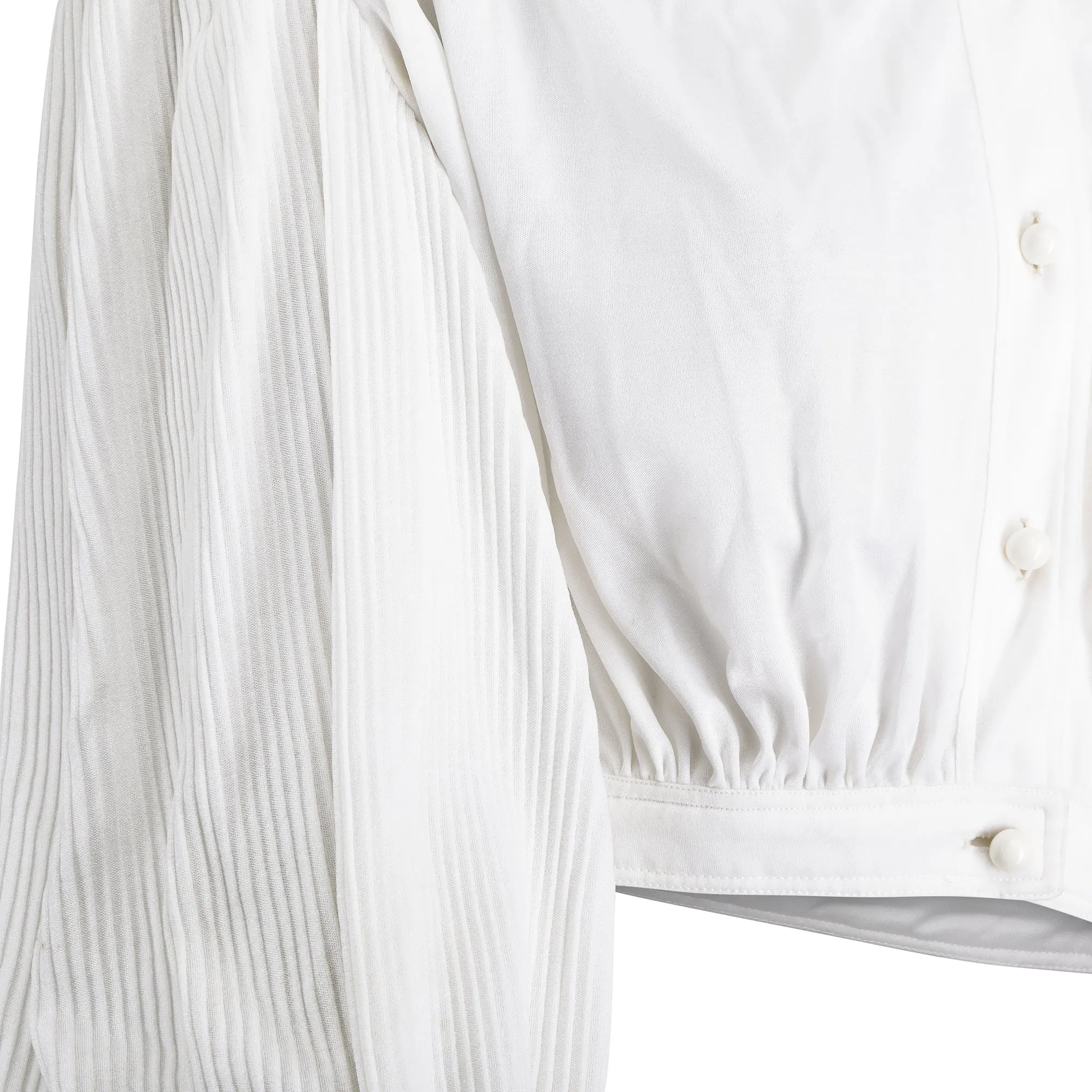 1970s French Haute Couture White Jersey Dress and Jacket