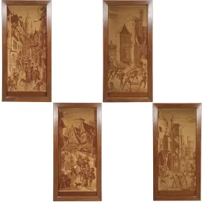 19th Century French Tapestries Depicting Life of French Nobility, Set of 4