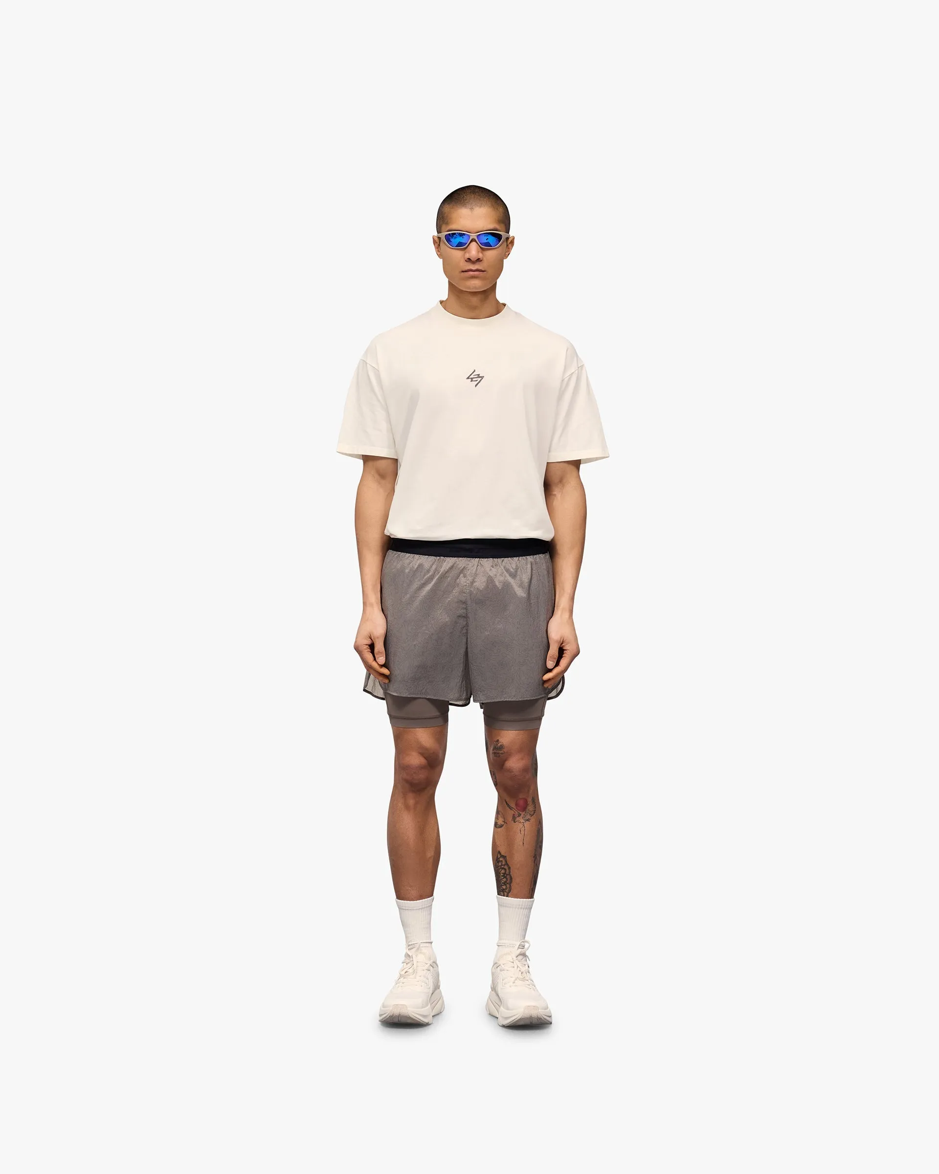 247 Contour 2-In-1 Run Shorts - Pebble