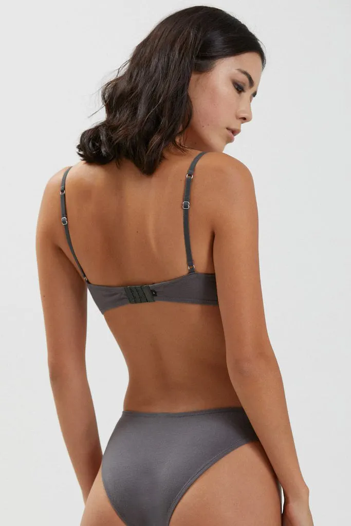 Afends Lolly Hemp Bralette Charcoal