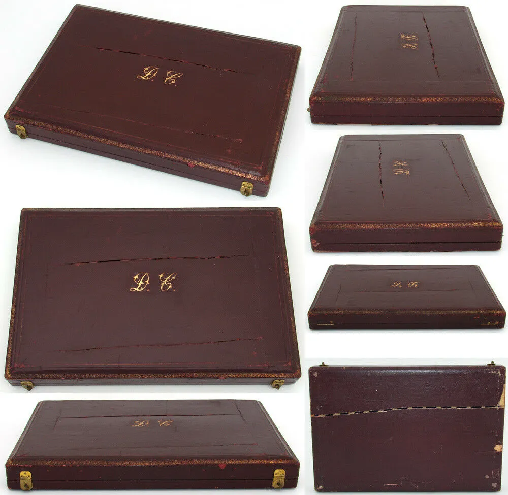 Antique French Palais Royal Marked 12pc 8" Table Knife Set, HP Porcelain Handles