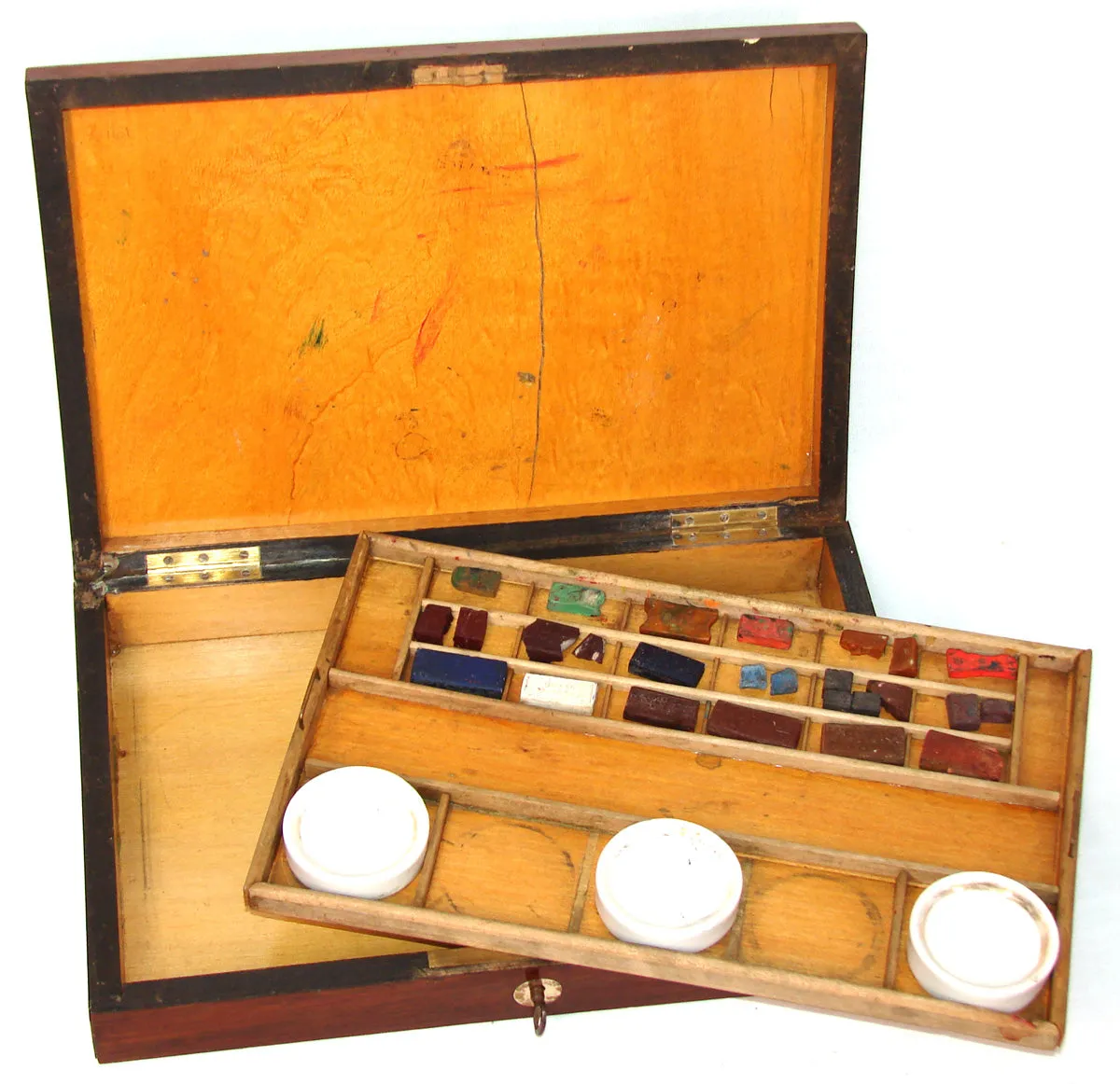Antique French Watercolor Aquarelle Painting Artist's Box, Elegant Boulle Rosewood Chest