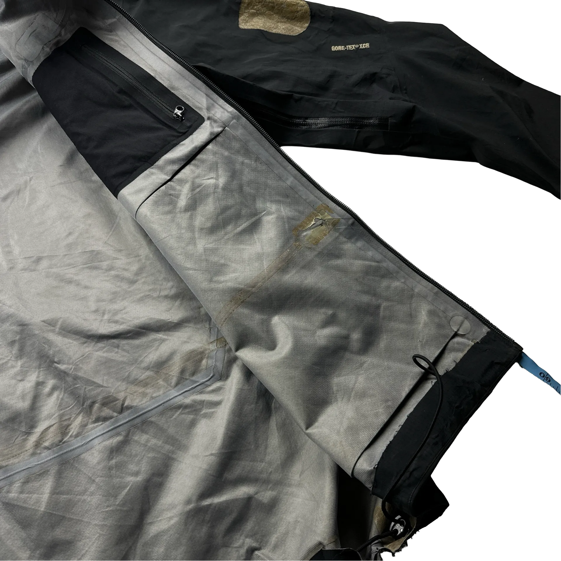 Arcteryx Black Goretex Asymmetric Windbreaker Jacket - Large