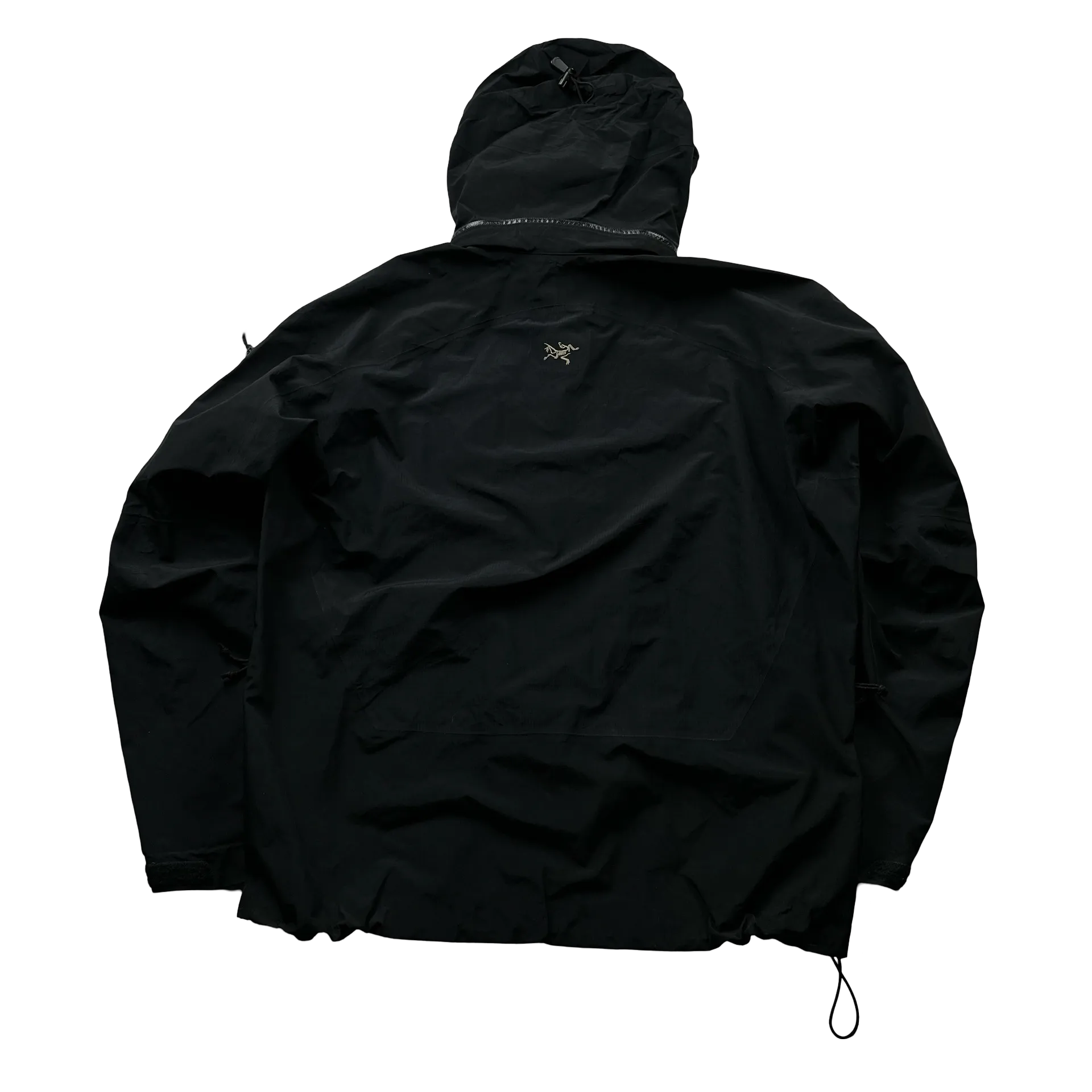 Arcteryx Black Goretex Asymmetric Windbreaker Jacket - Large