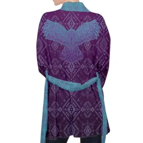 Aztek Owl Velvet Kimono Robe