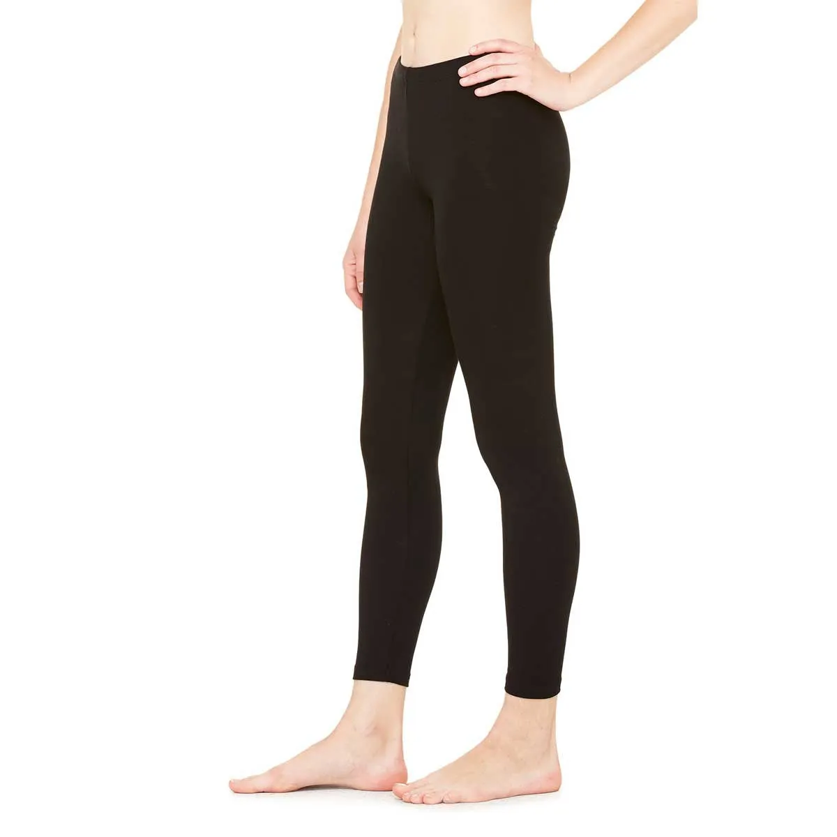Bella   Canvas Women's Black Cotton/Spandex Legging