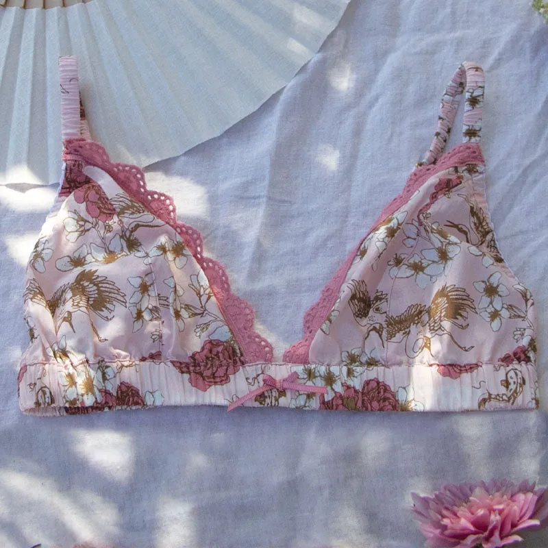 Bella organic bralette in chinoiserie