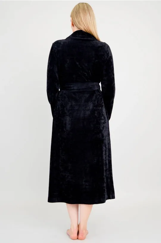 Blue Sky - Velvet Robe, Black, Bamboo