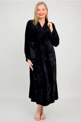 Blue Sky - Velvet Robe, Black, Bamboo