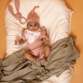 Blush Pink Organic Sleeveless Frill Bodysuit