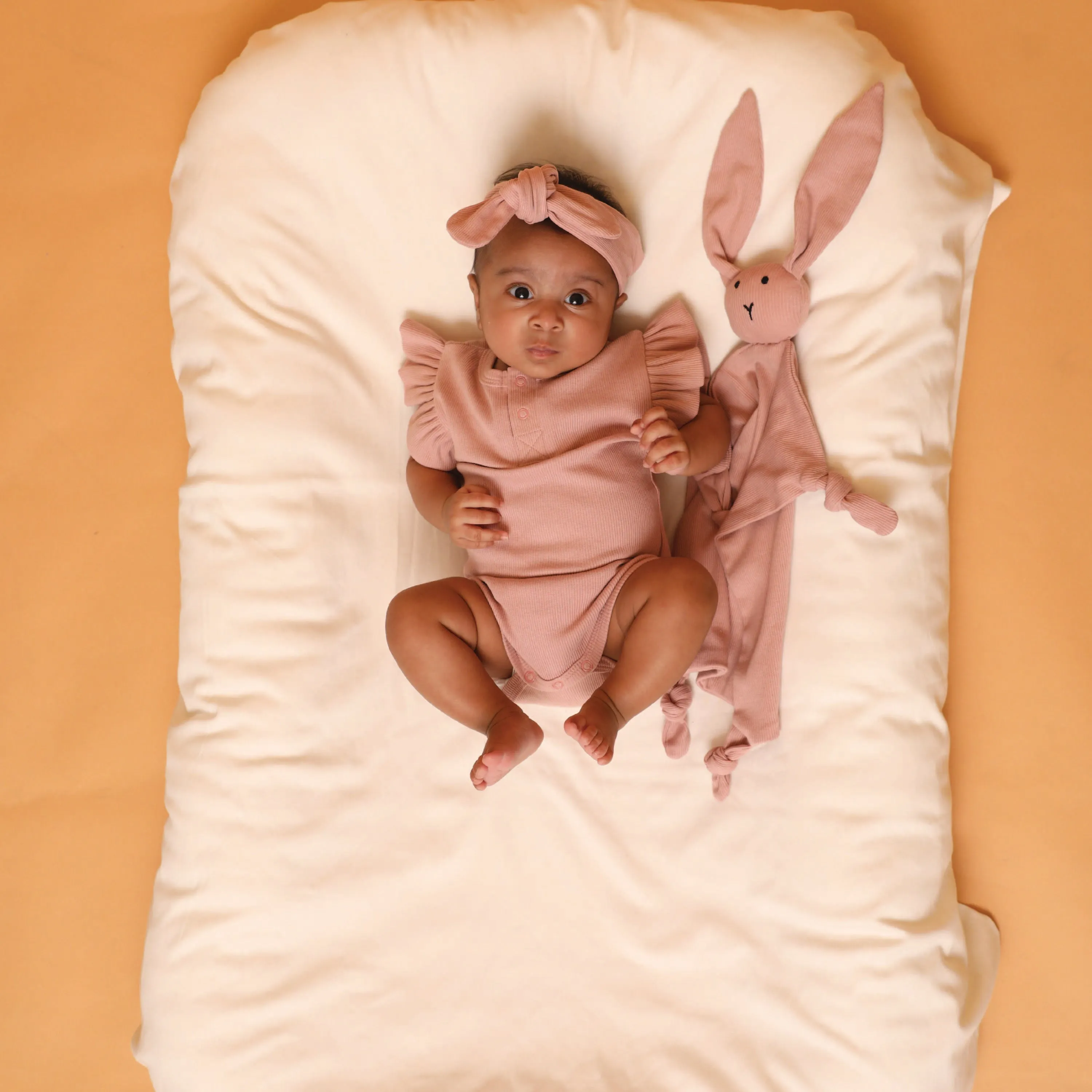 Blush Pink Organic Sleeveless Frill Bodysuit