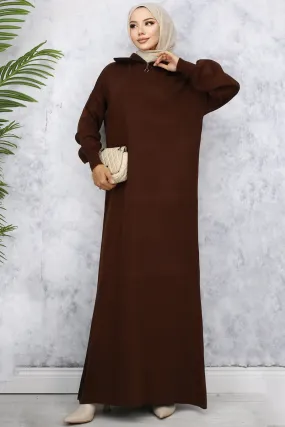 BNG Women Brown Zippered Knit Dress - Eagle Mountain