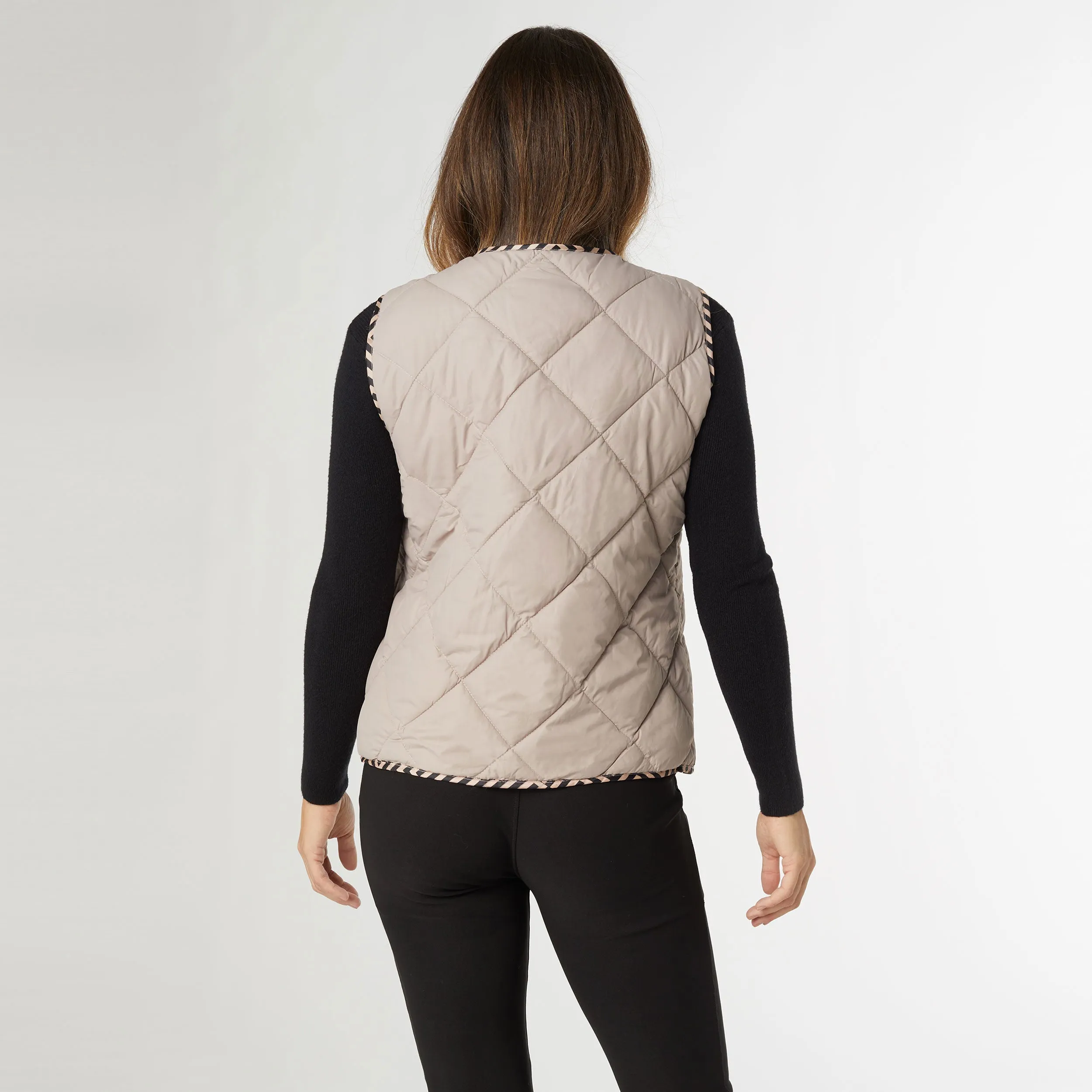 Braylin Reversible Quilted Vest - Khaki - Final Sale