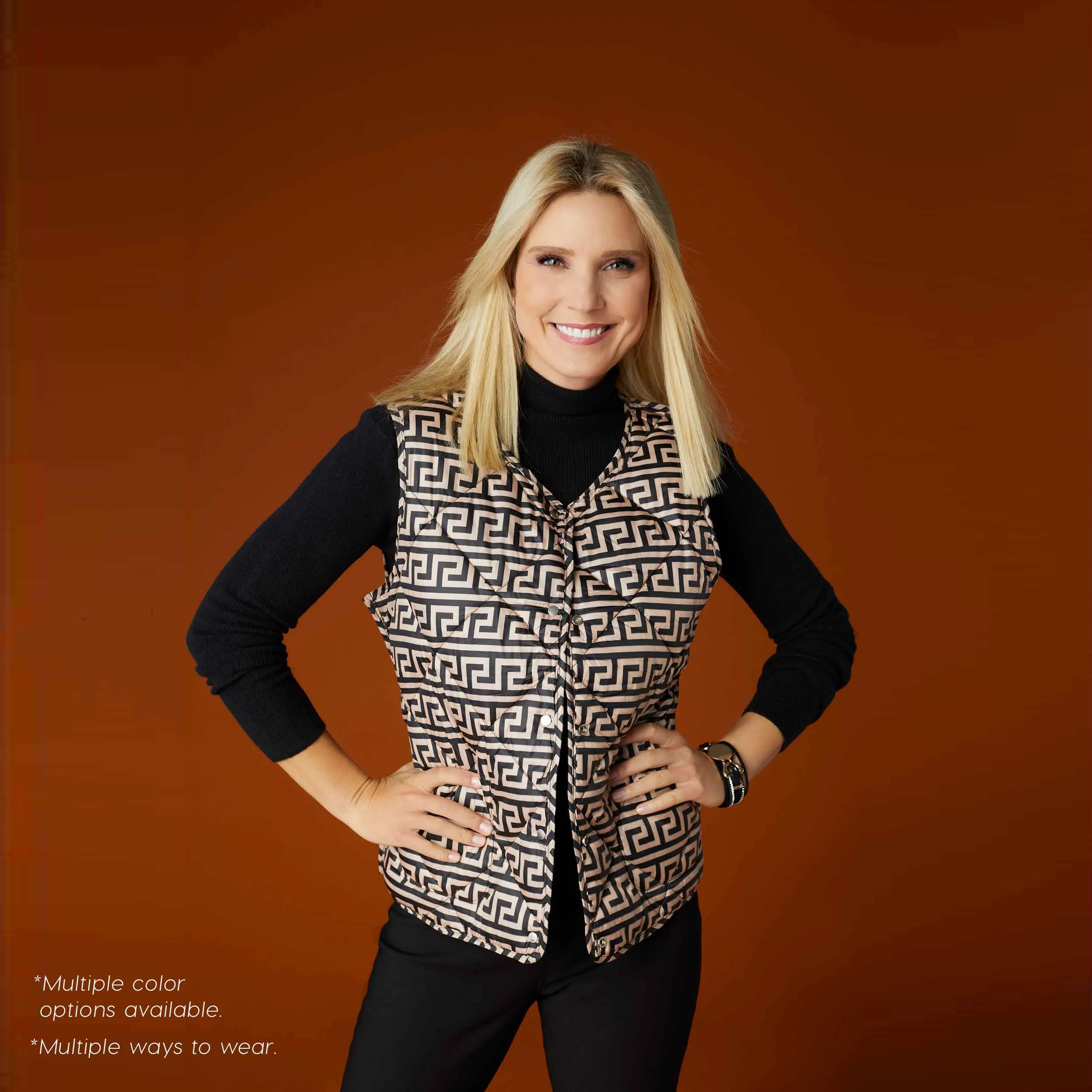 Braylin Reversible Quilted Vest - Khaki - Final Sale