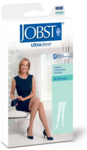 BSN Medical 117225 Jobst Medical Compression Stockings Thigh High w/Silicone Top Band 8-15mmHg, UltraSheer, Standard Length, Sun Bronze Color, Small