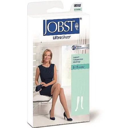 BSN Medical 119232 Jobst Medical Compression Stockings Knee High 8-15 mmHg, UltraSheer, Closed Toe, Standard Length, Classic Black Color, Size Small