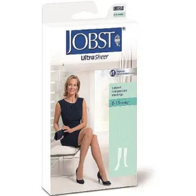 BSN Medical 119232 Jobst Medical Compression Stockings Knee High 8-15 mmHg, UltraSheer, Closed Toe, Standard Length, Classic Black Color, Size Small