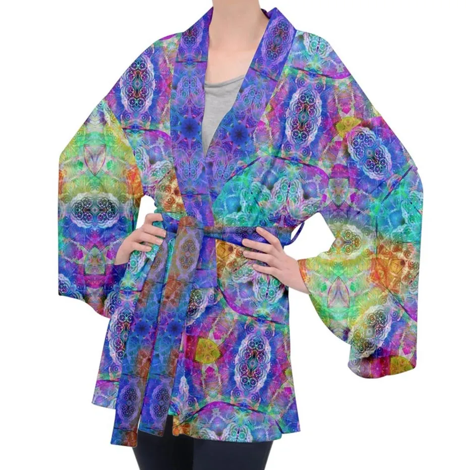 Butterfly Mandala Velvet Kimono Robe