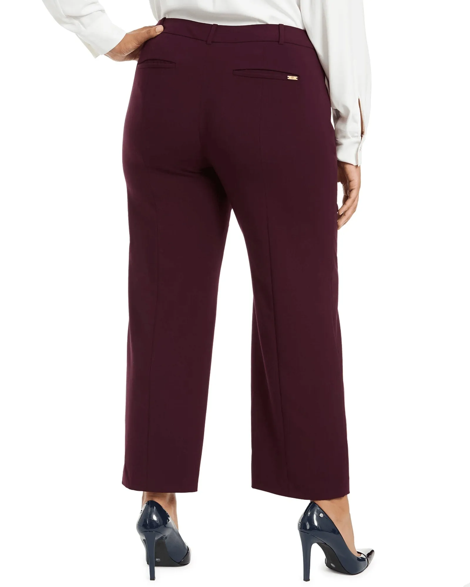 Calvin Klein Women's   Zipper-Pocket Ankle Pants Purple  18W | Purple