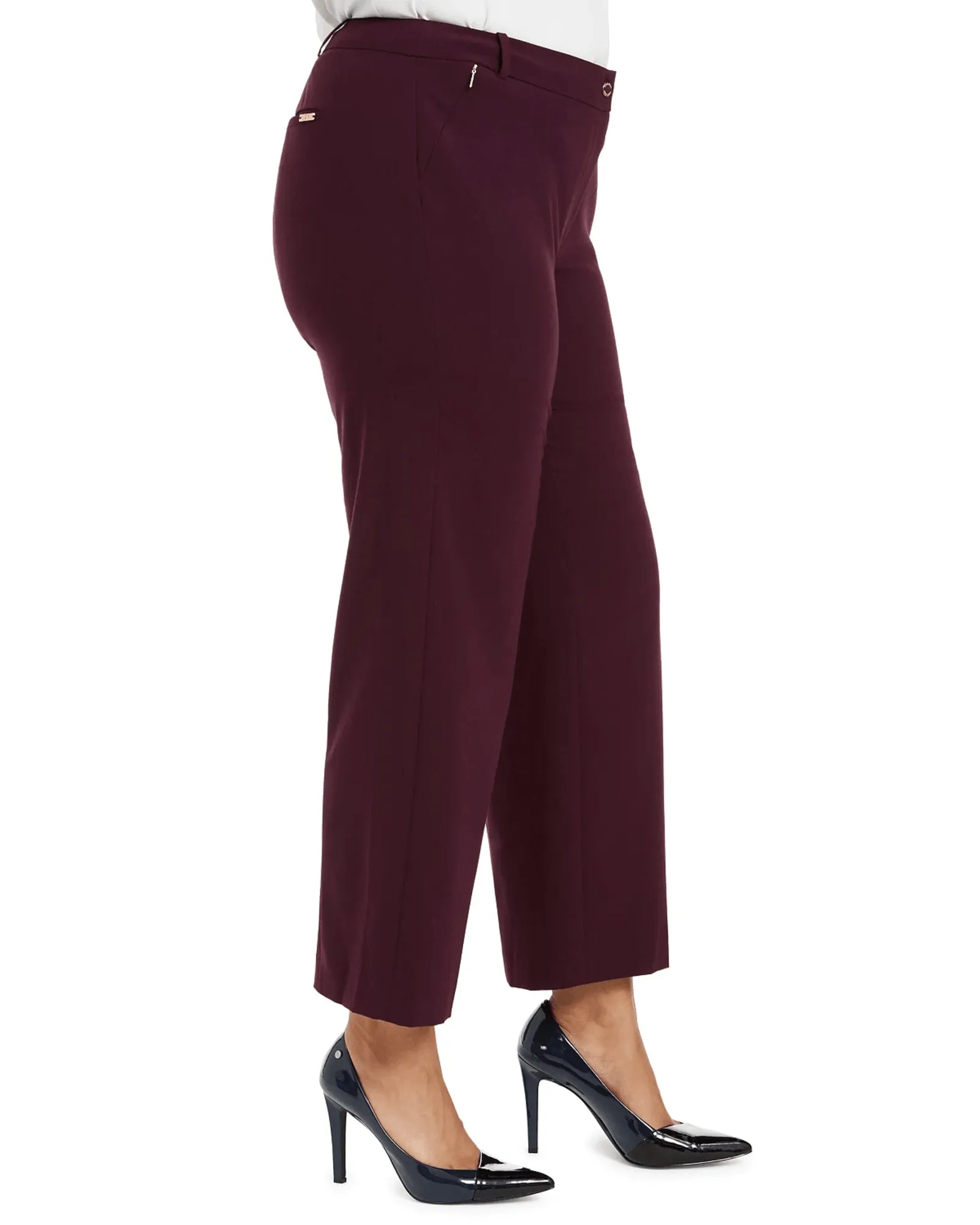 Calvin Klein Women's   Zipper-Pocket Ankle Pants Purple  18W | Purple