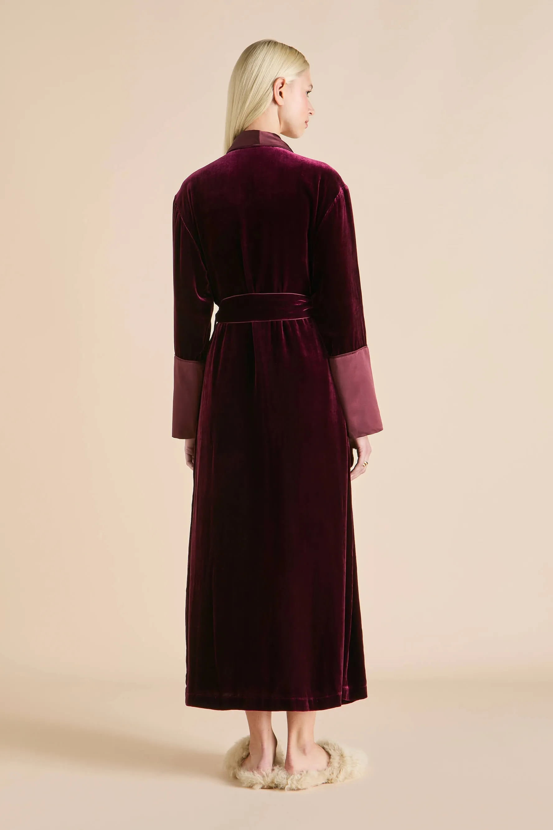 Capability Burgundy Robe in Silk Velvet