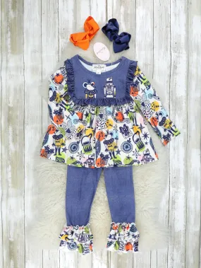 Chambray Nutcracker Ruffle Outfit