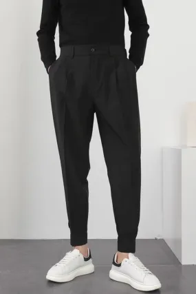 Chicmy-Graduation gift, Coachella Valley Music Festival Look,Slim Casual Small Feet Pleated Men Pants