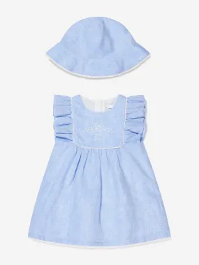 Chloé Baby Girls Chambray Dress With Hat in Blue