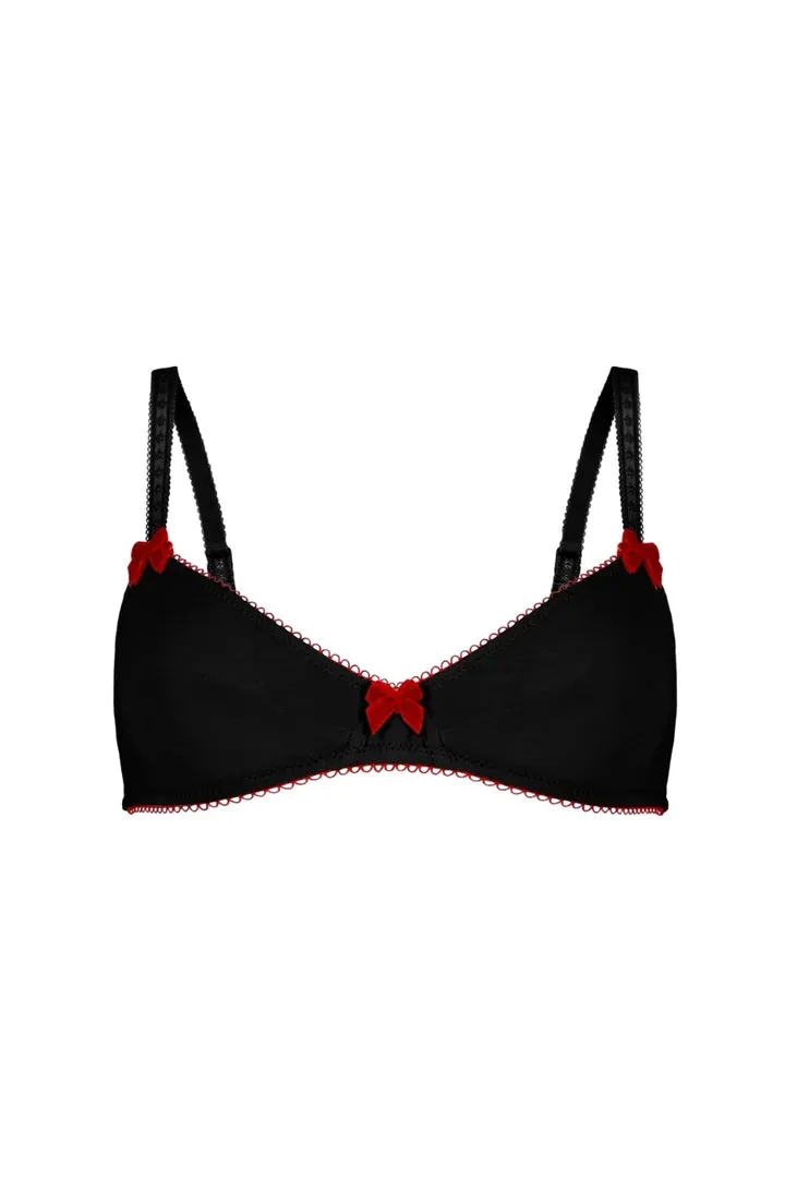 Chouchou Intimates Georgia Organic Cotton Bralette | Black