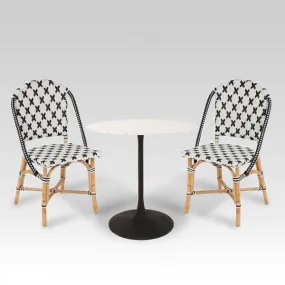 Classic French Bistro Cane & Wicker Furniture - Coffee Set - Tulip