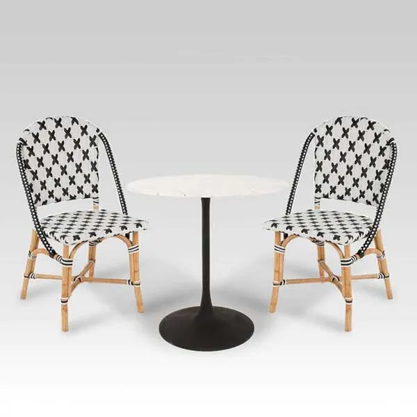 Classic French Bistro Cane & Wicker Furniture - Coffee Set - Tulip