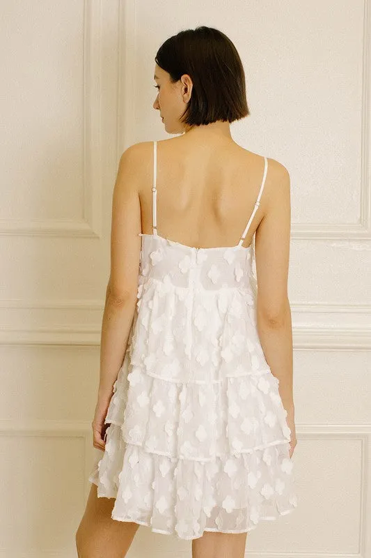 CLOVER RUFFLED LAYER MINI DRESS