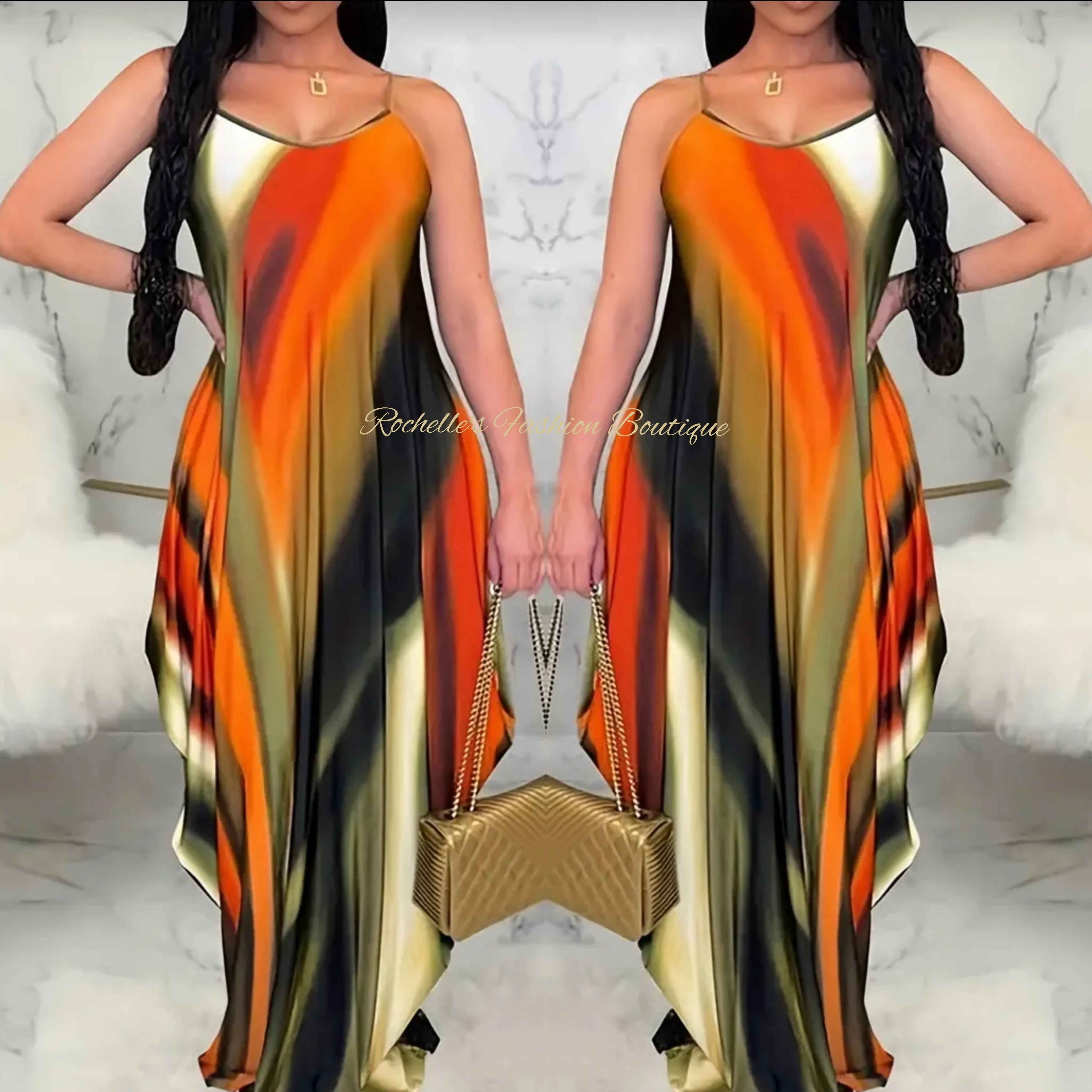 Color Block Tye Dye Cami Sundress