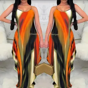 Color Block Tye Dye Cami Sundress
