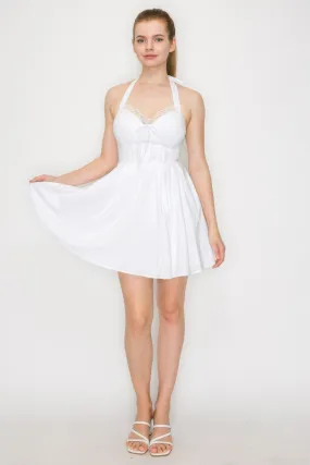 Corset Self-tie Ribbon Zippered Dress