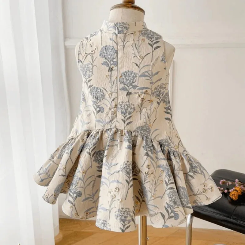Couture French Delph Blue Party Dress
