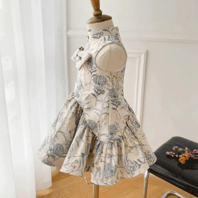 Couture French Delph Blue Party Dress