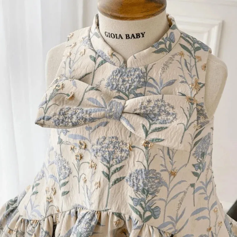 Couture French Delph Blue Party Dress