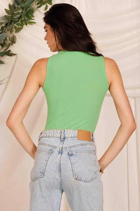 cross over sleeveless bodysuit