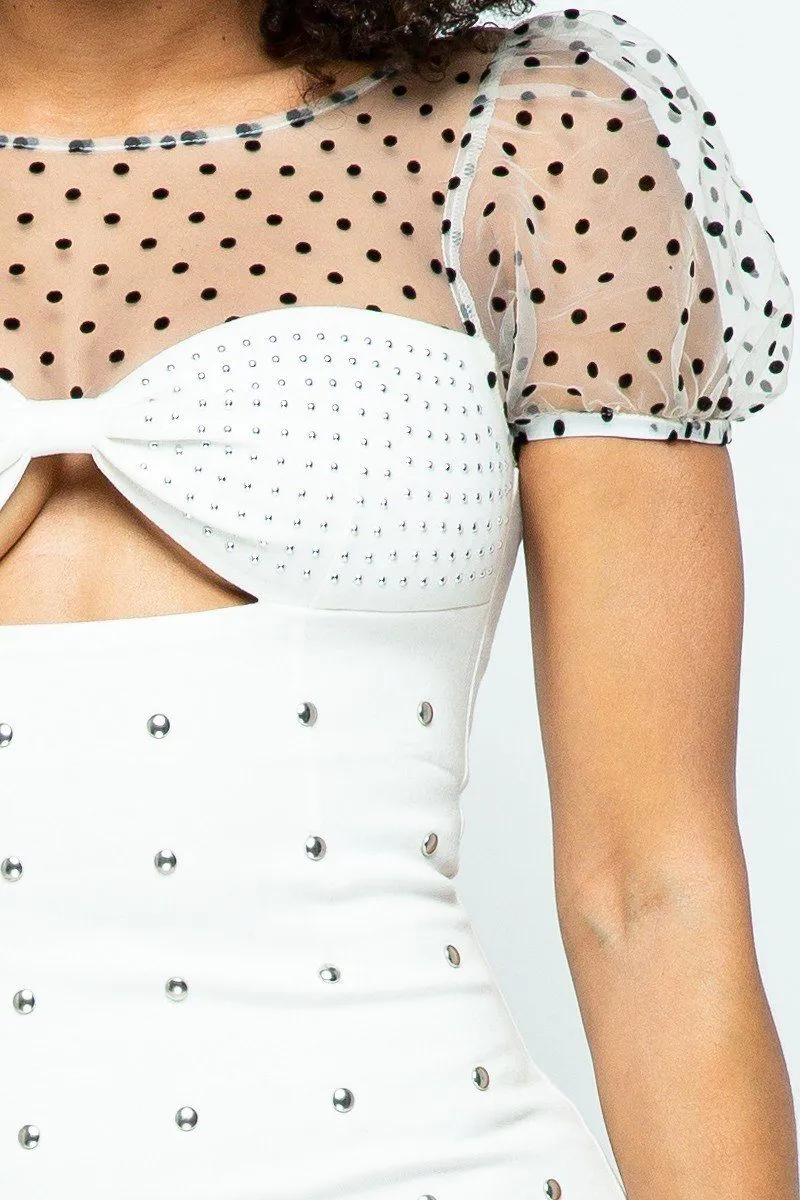 Cutout Mini Dress With Studded Detail