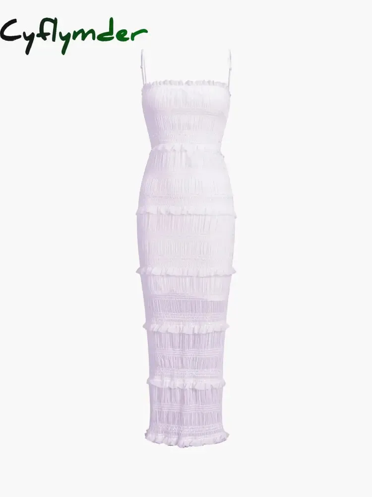 Cyflymder - Aegean Ruffle Zippered Midi Dress