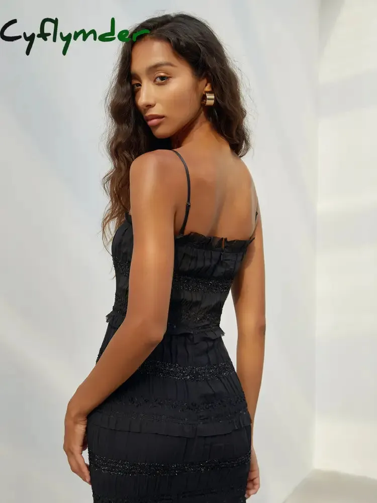 Cyflymder - Aegean Ruffle Zippered Midi Dress