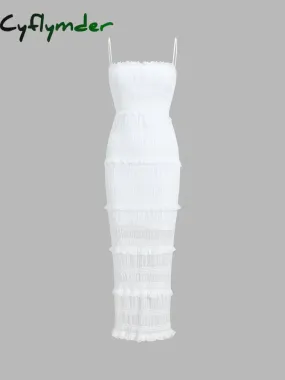 Cyflymder - Aegean Ruffle Zippered Midi Dress