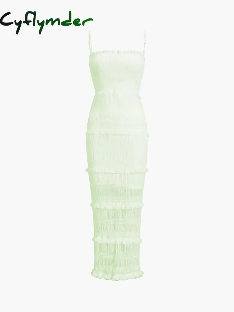 Cyflymder - Aegean Ruffle Zippered Midi Dress