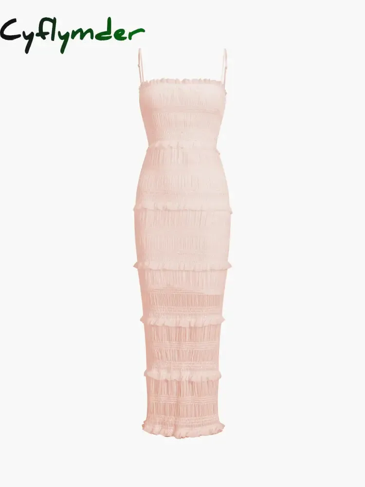 Cyflymder - Aegean Ruffle Zippered Midi Dress