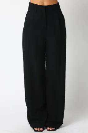 Danica High Waist Woven Wide Leg Pants Black