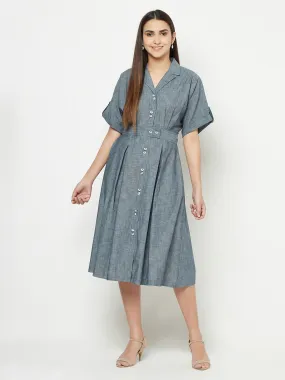 Denim Lapel Dress