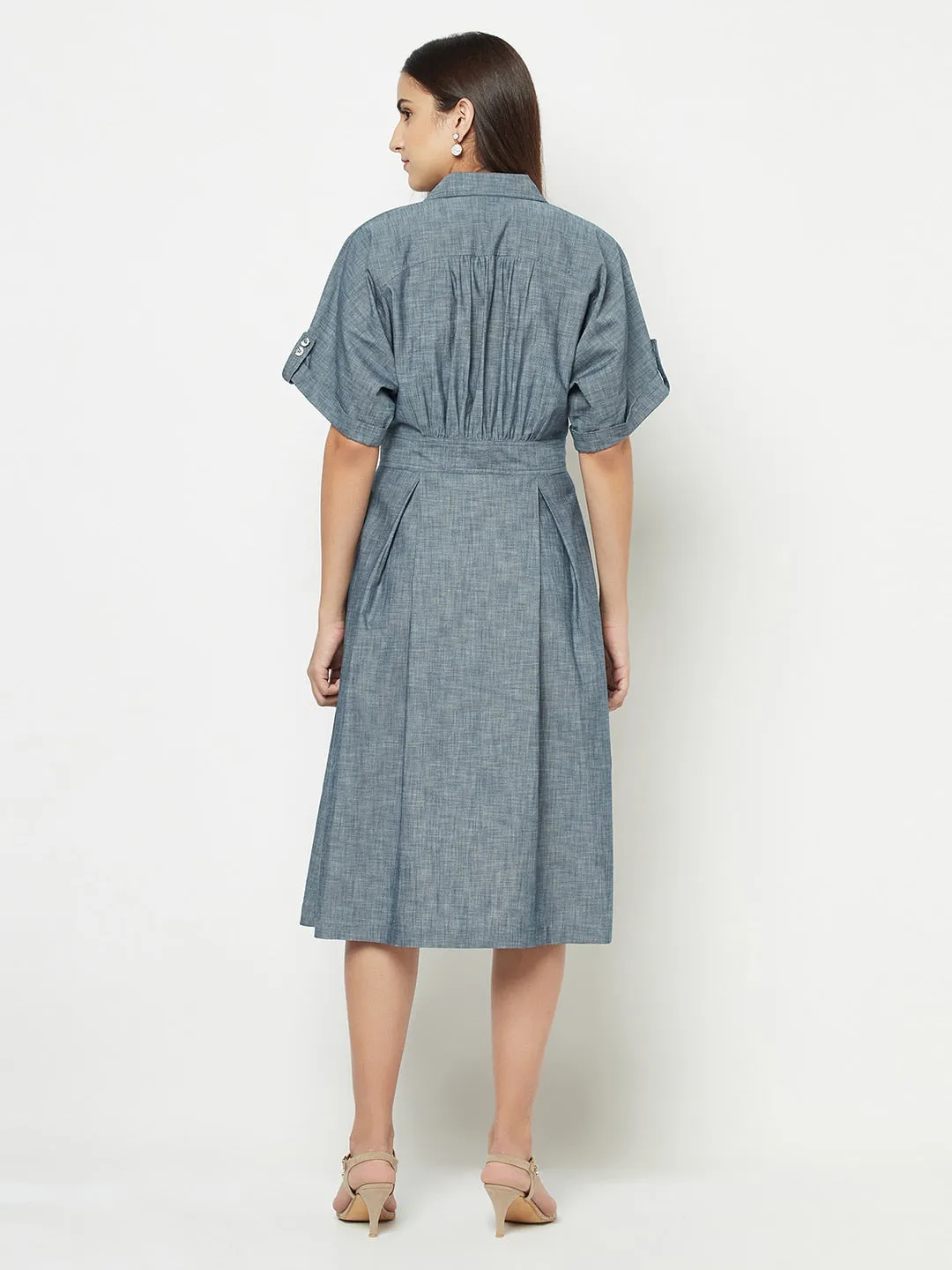 Denim Lapel Dress